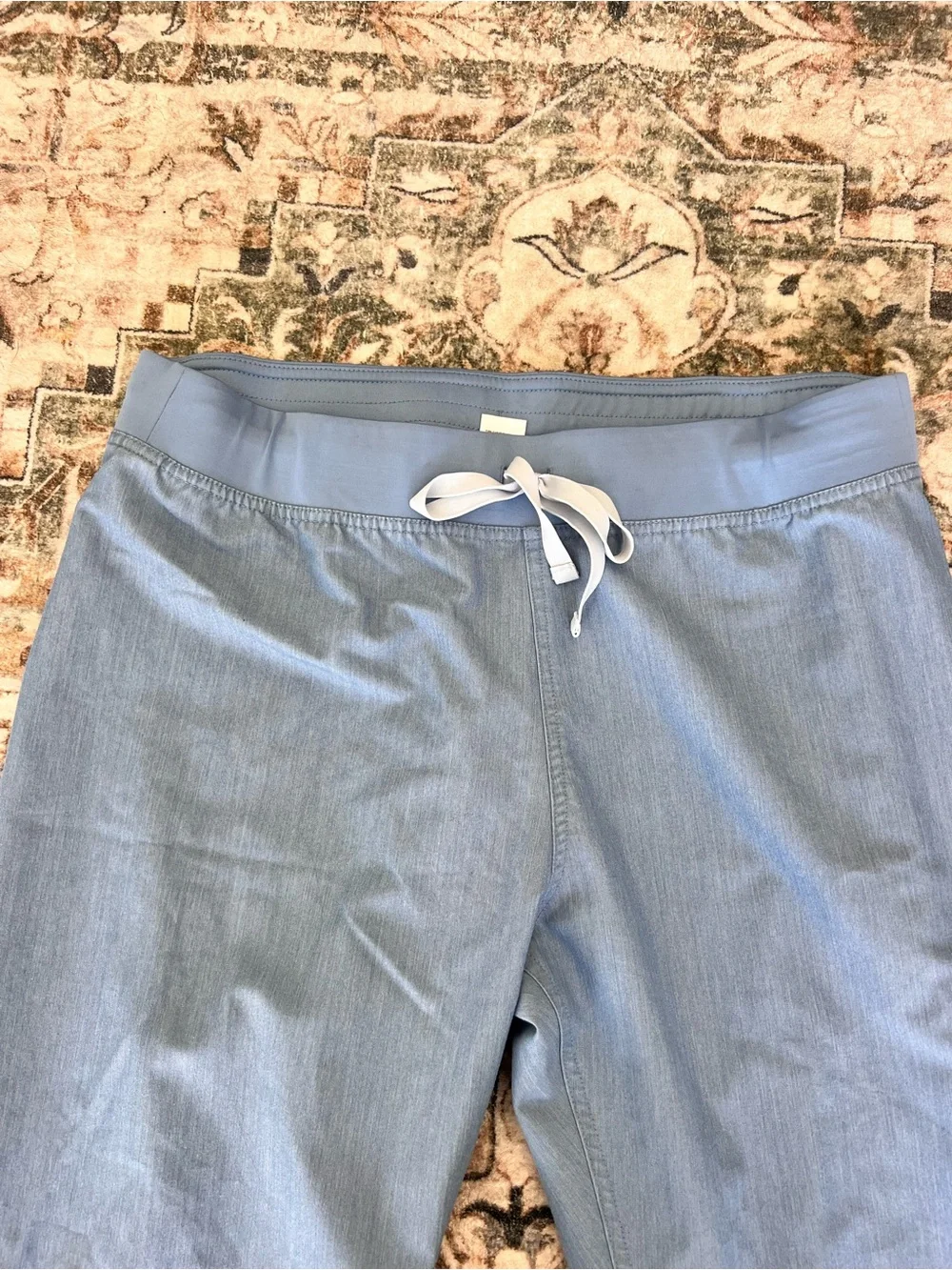 Figs Technical Collection Light Blue Straight Leg Scrub Pants- Large